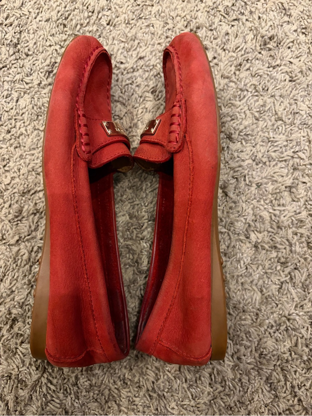 Coach Fredrica red nubuck suede driving loafers for Women - Picture 3 of 9